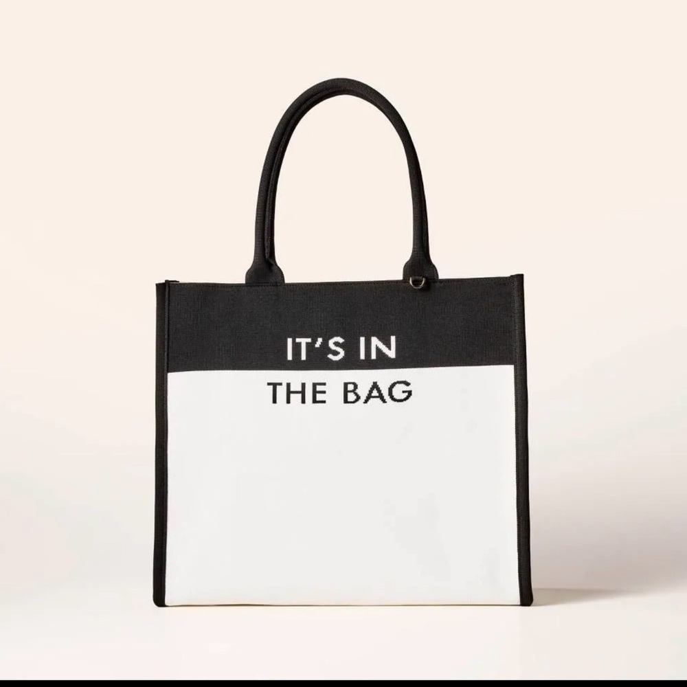 Kate Spade Colorblock Knit Tote Bag - New York X White/Black